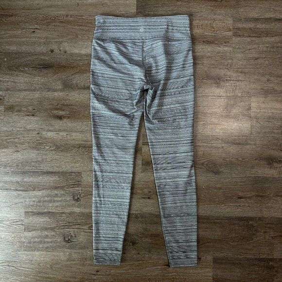 Athleta Chaturanga Leggings Grey Black Jacquard Medium - Picture 2 of 5
